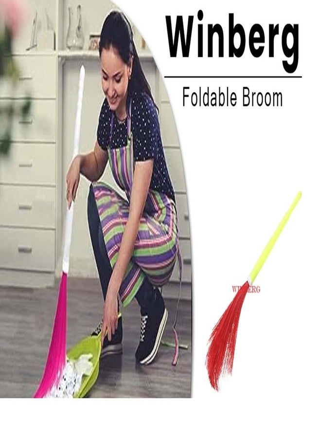 Winberg N Dust Plastic Broom Cleaning Broom,Foldable Broom Easy to Carry at The time of Travel (1 Piece Multicolour) BRM - Image 4